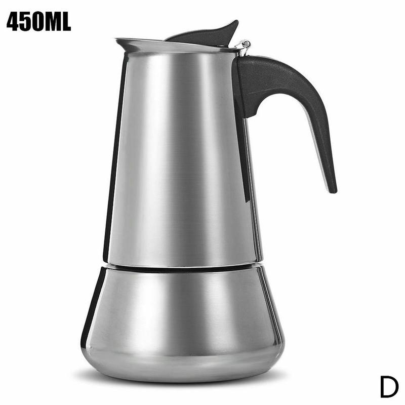 Stainless Steel Coffee Pot Italian Top Moka Pot Espresso Coffee Maker Electric Coffee Pot Induction Cooker Open Flame Universal: 450ml