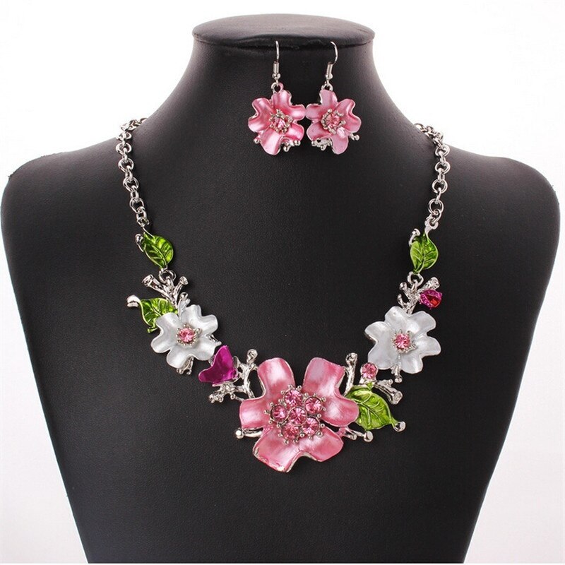 joyería goteo flor collar gargantilla pendientes mujer primavera estilo