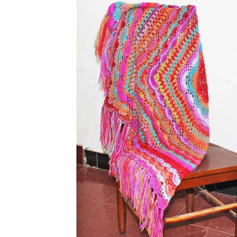 5pcsX100g 100% Cashmere Yarn crochet yarn for knitting Rainbow Line Fancy Melange Combed Sewing