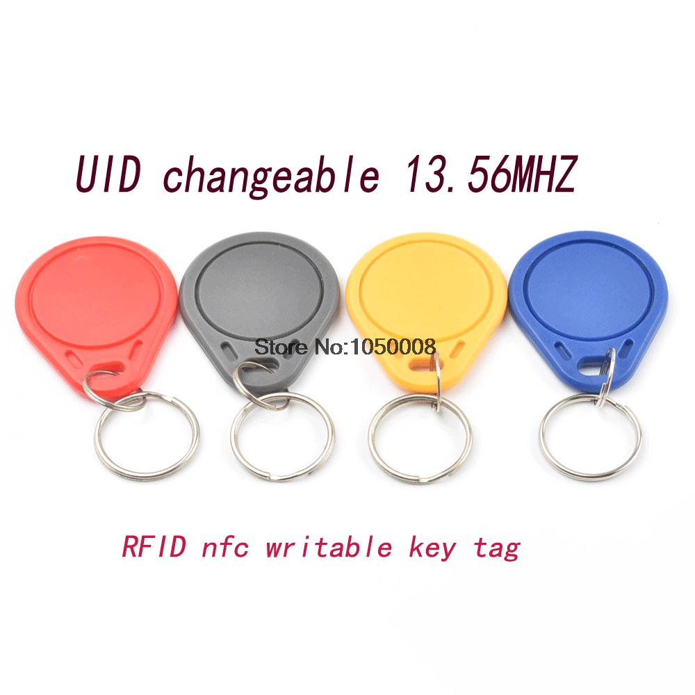 5pcs/lot UID Changeable NFC IC tag rfid keyfob token 1k S50 13.56MHz Writable ISO14443A