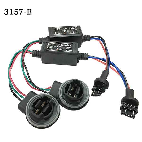 Lot de 7440 w21w t20 2 anti-erreur canbus, décodeur led, avertissement, annuleur d'erreur pour ampoule de clignotant led, décodeur d'ampoule led: 3157- b