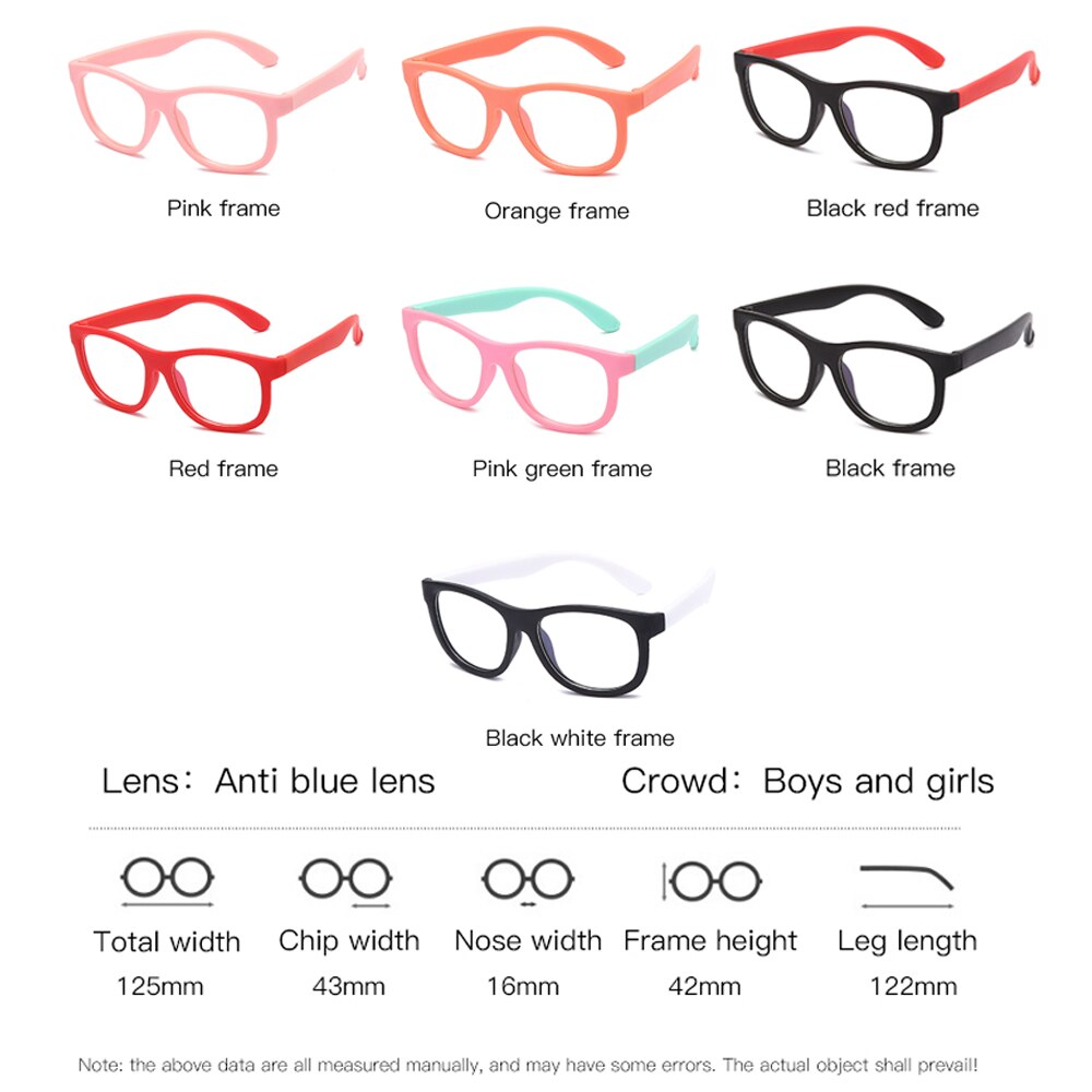 Square Glasses Kids Anti Blue Light Blocking Optical Frame Children Eyeglasses Girl Boy Clear lenses UV400 Anti Glare