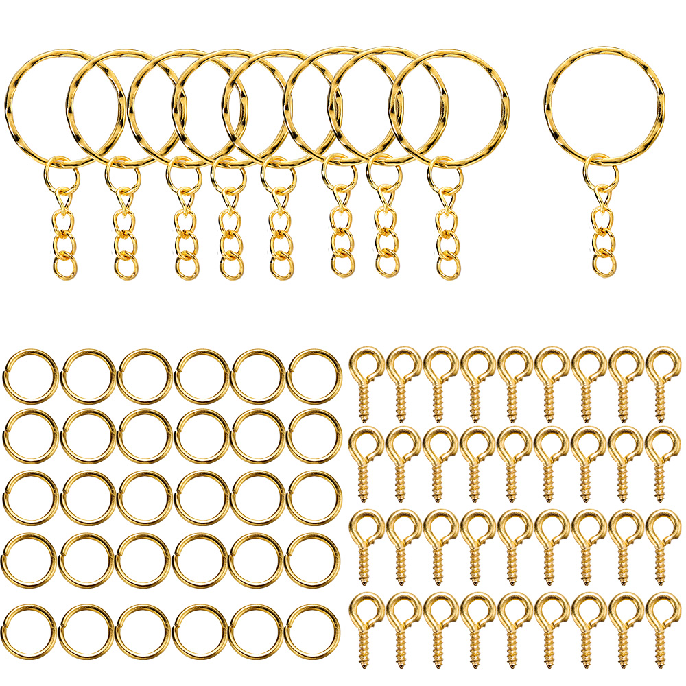 110/220pcs/Set Keychain Open Jump Rings Eye Pins Jewelry Making Accessories Kits for DIY Epoxy Resin Key Chain Key Ring Pendants