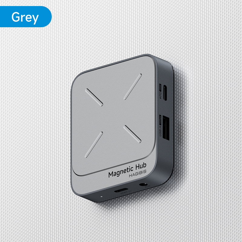 Hagibis-Hub magnético USB C, adaptador multipuerto tipo C, estación de acoplamiento 4K HDMI 100W PD para Macbook iPhone 16/15 Pro Thunderbolt 4: Default Title
