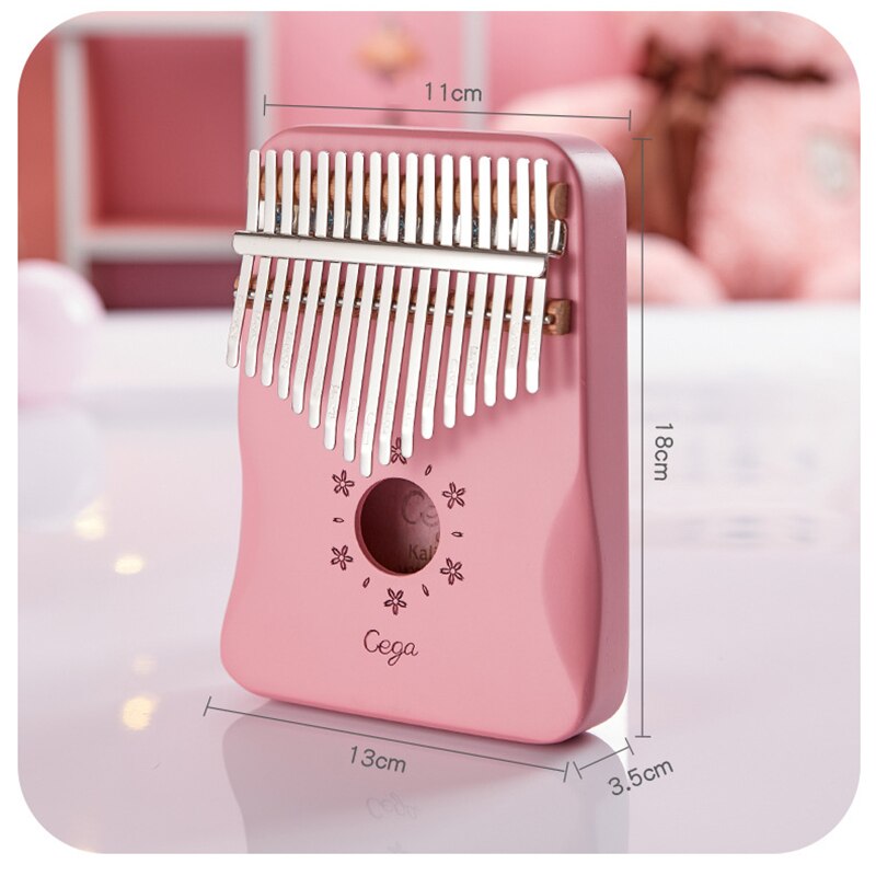 17 Key EQ Kalimba Solid Wood Mahogany Thumb Piano Pink Mbira Play Finger Piano Beginner Electric Pickup Musical Instrument KLB42