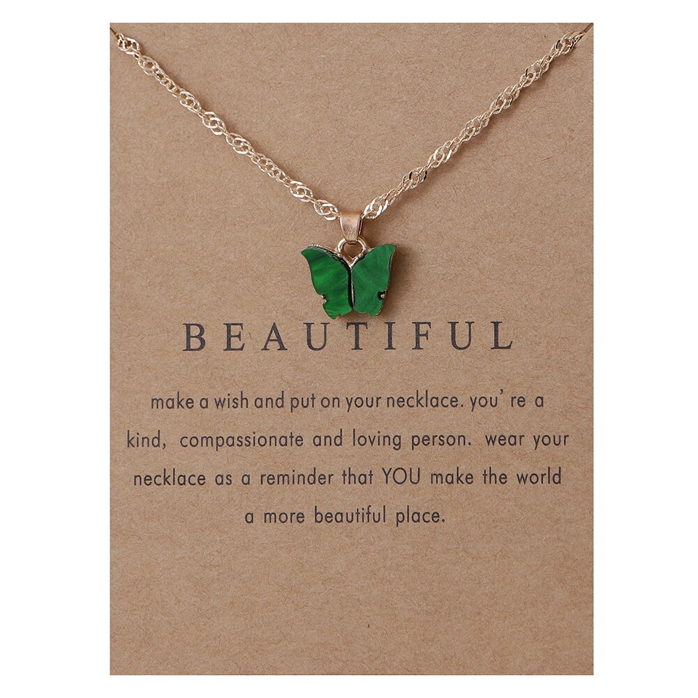 Cute Butterfly Pendant Necklace for Women Jewelry