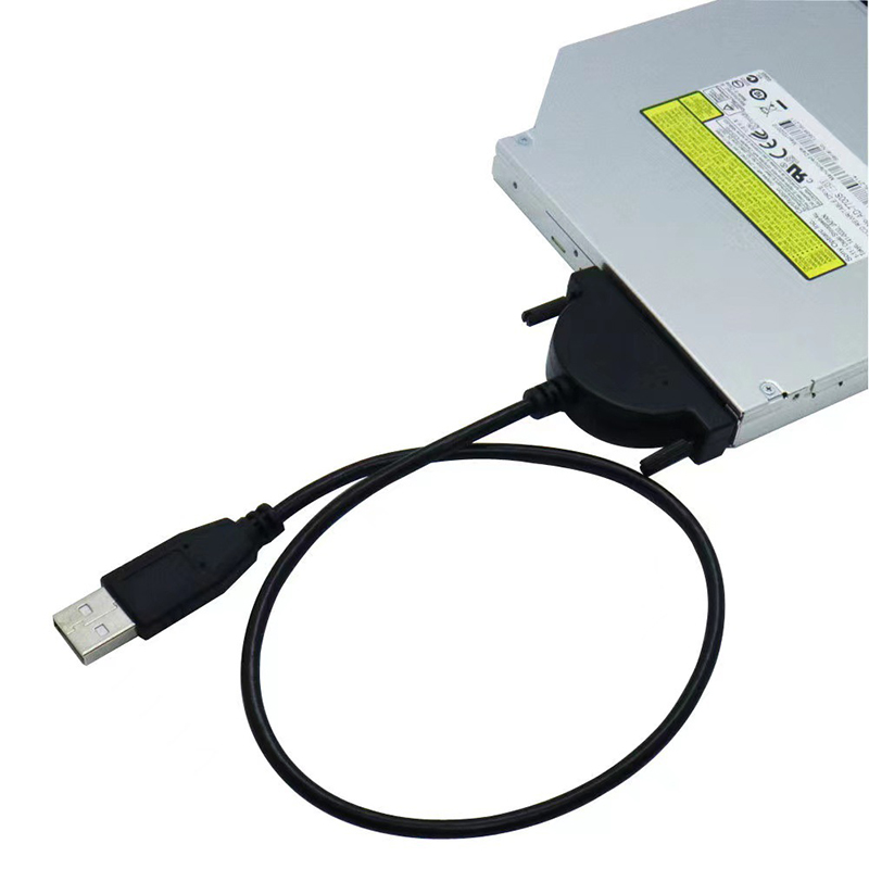 Câble USB 2.0 vers SATA 7 + 6 broches, cordon de lecteur CD/DVD-ROM, adaptateur de pilote optique, câble de transfert de données pour PC portable et ordinateur portable