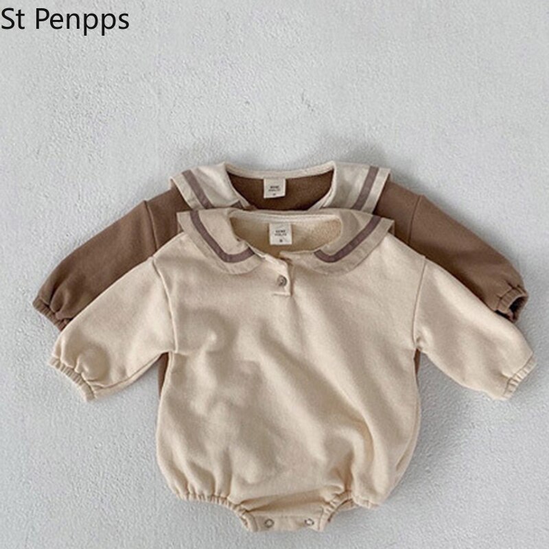 Herbstliche Baby-strampler für kleinkinder (jungen und mädchen), langärmelige baumwoll-Overall Ich bin marineblau-stil, frühlingskleidung für freundlicher