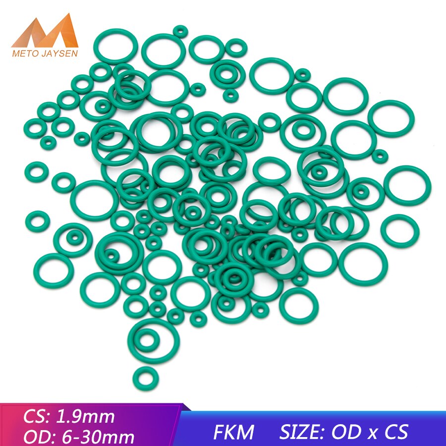 20Pcs Fluor Rubber Fkm Afdichting O-Ring Vervanging Od 6Mm-30Mm Cs 1.9Mm Groen seal O Ringen Pakking Washer Diy Accessoires S129