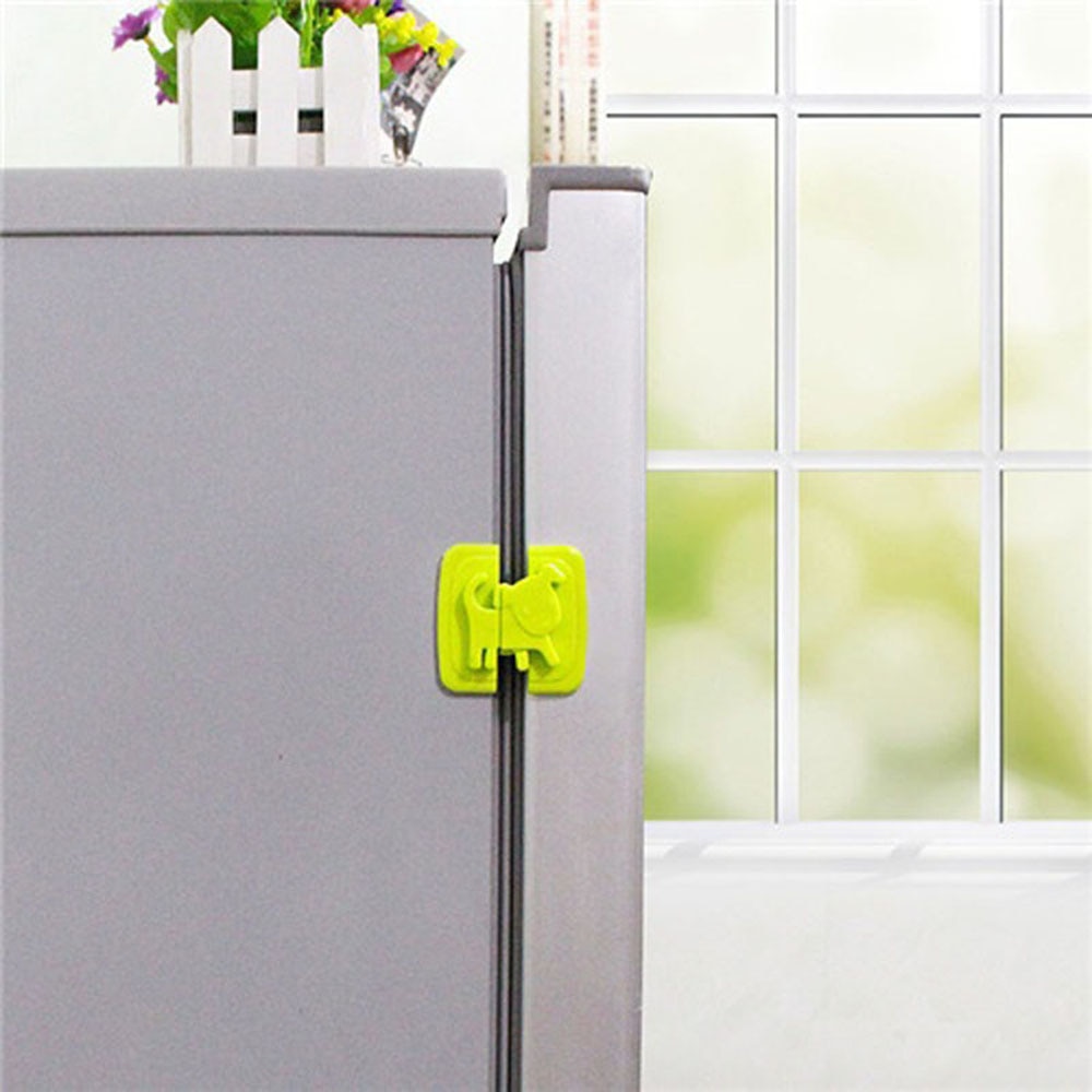 1pcs Adhesive Plastic Safe Cartoon Refrigerator Lock Cute Dog Shape Cupboards Cabinets Drawer Lock Kids Care Protection