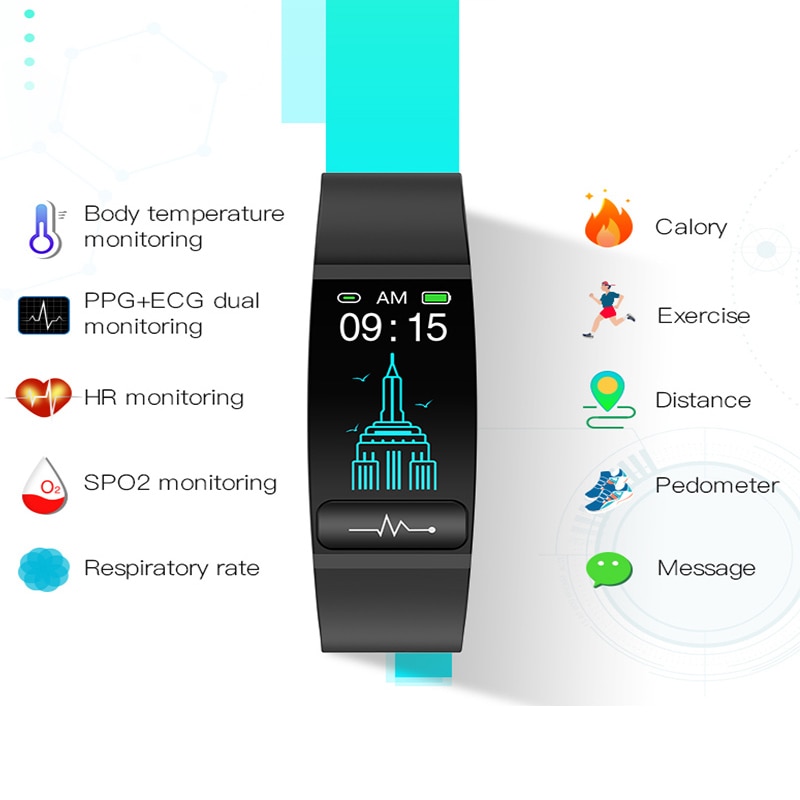 M8 AI electrocardiogram temperature Smart watch Heart Rate Monitor ECG PPG Smart Bracelet Blood Pressure Clock Wristband