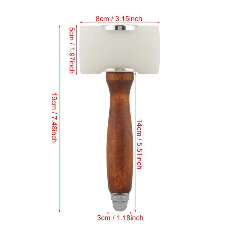 Handheld T Shape Leather Carving Hammer Wood Handle Nylon Leather Carving Mallet DIY Craft Tool