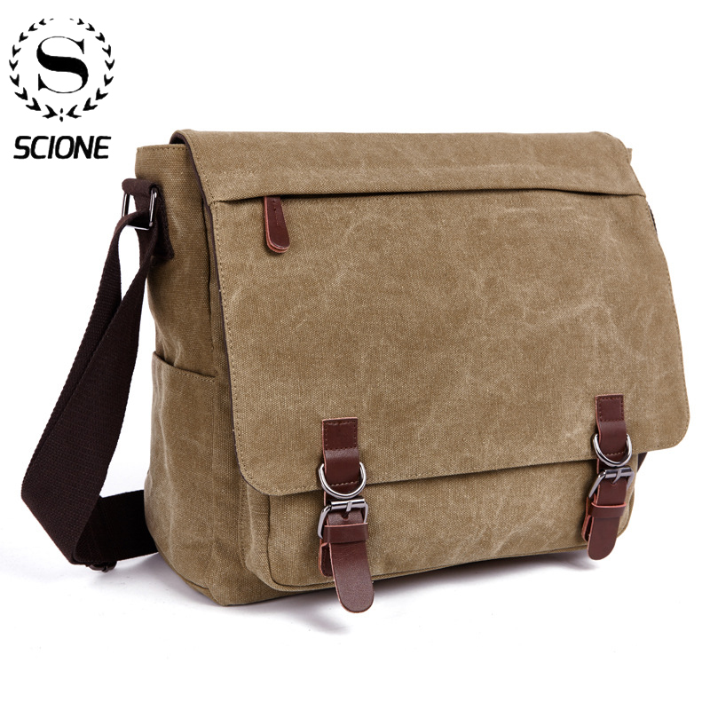 Männer Leinwand Umhängetasche Vintage Business Casual Reise Schulter Tasche Laptop Umhängetaschen Für Mann Bolso Hombre Retro Männlich