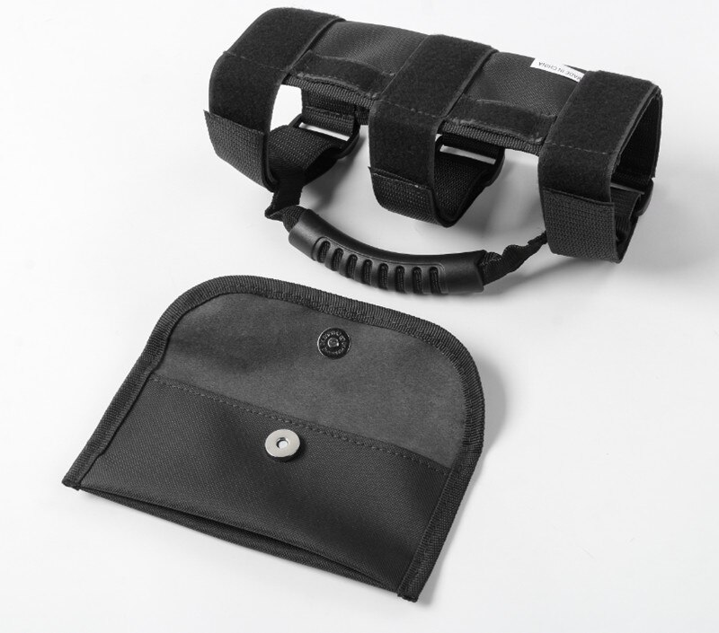 Sansour Car Roll Bar Grab Handle with Sunglasses Holder Storage Bag Armrest Pouch Bag Accessories for Jeep Wrangler CJ TJ JK JL: Black