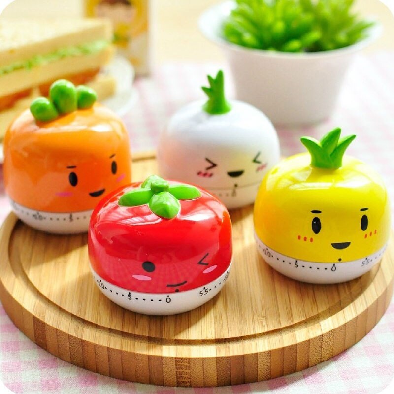 Kitchen Small Tomato Timer Cute Tomato Cartoon Kitchen Mechanical Timer (Red) Kitchen Supplies