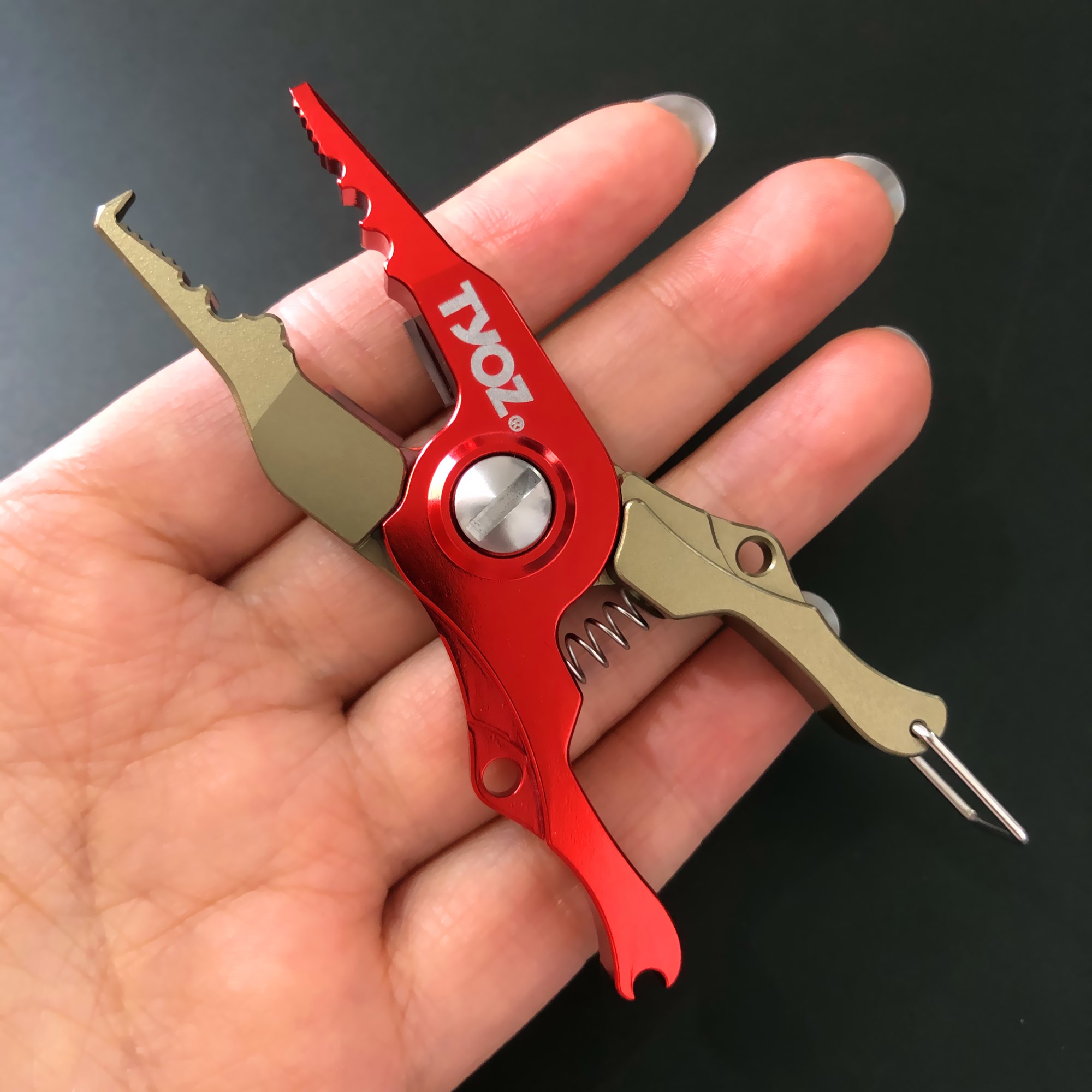 Mini Aluminium Legierung Angeln Zangen Griff einstellen Angelgerät Haken Erholen Cutter Linie Teilt Ring Angeln Werkzeug: TYOZ rot