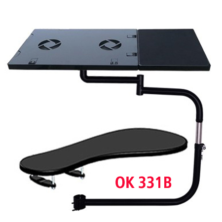 DL OK330 Multifunctoinal Full Motion Chair Clamping Keyboard Support Laptop Holder Mouse Pad for lazy laptop table