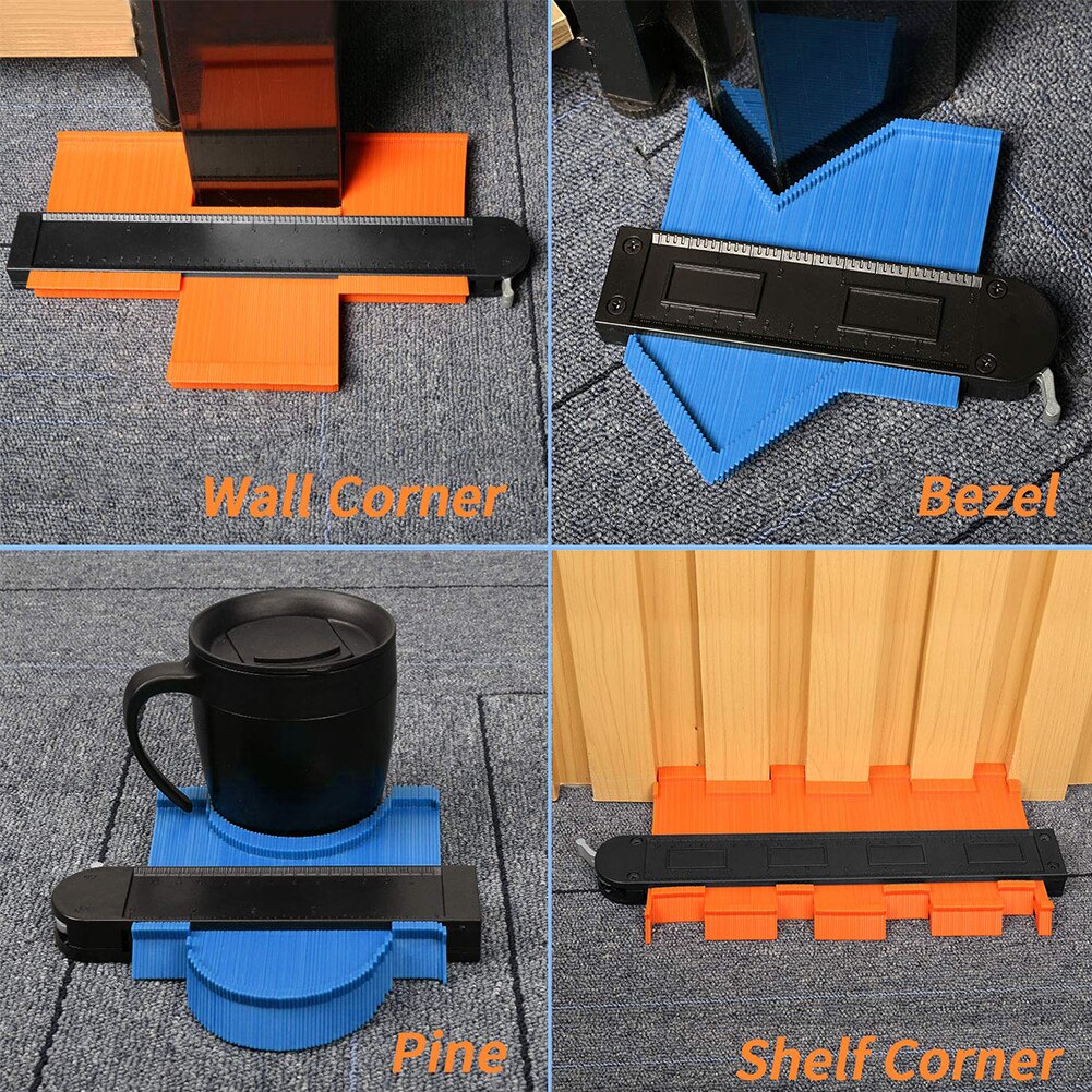 2PCS/Set Profile Tool Shape Contour Duplicator Profile Gauge Contour Template Plastic Woodworking Duplicator Measuring Tool