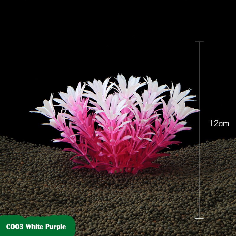 Z tworzywa sztucznego symulacja rośliny wodne ozdoby dekoracja akwarium akcesoria akwarium krajobrazu 1 sztuk: CO03 biały purpurowy