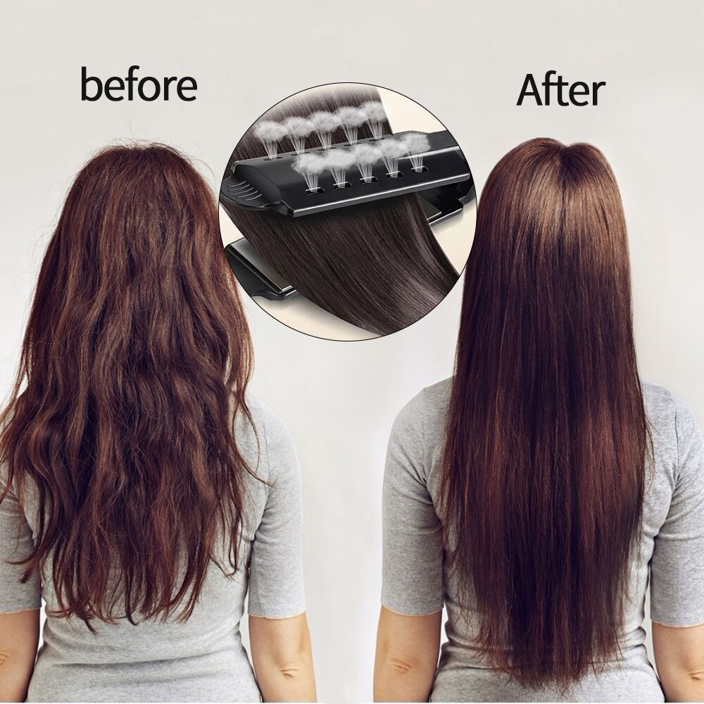 tourmaline ionic flat iron hair straightener titanium for curler crimper ceramic vapor machine heating for wet dry