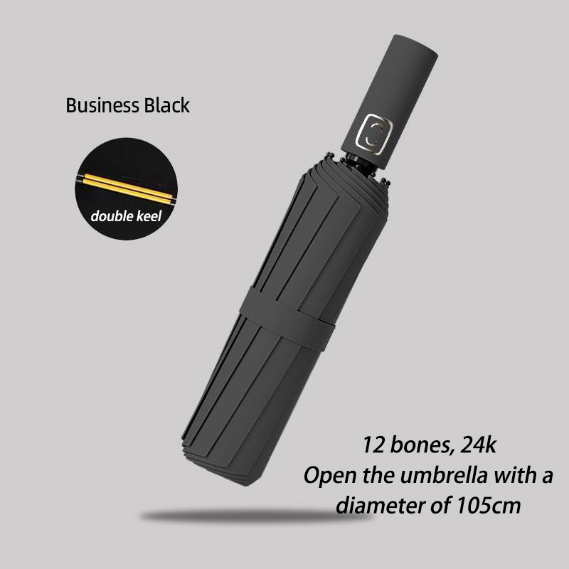 Fully Automatic Umbrella 24 Bone Reinforced Sunny And Rainy Dual-use 3-fold Umbrella Sun Protection Folding Sun Umbrella