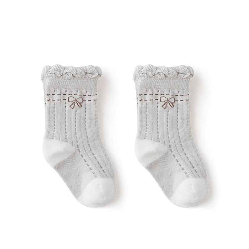 5 Paren/partij 0-5 Kinderen Sokken Zomer Katoen Jacquard Baby Bows Sokken Meisjes Mesh Leuke Jongen Peuter Sokken Kinderen kleden Accessoires