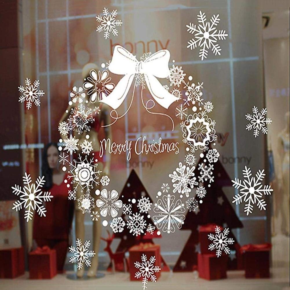 Brand Christmas Window Stickers Static Electricity White Sticker For Home Showcase Decor Removable: XD07