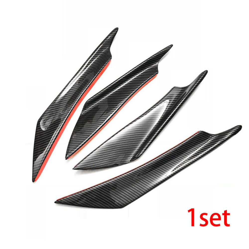 4Pcs L/R Car Front Bumper Fin Shunt Diffuser Splitter Spoiler Universal Anti-UV Auto Vehicles Parts Body Kits