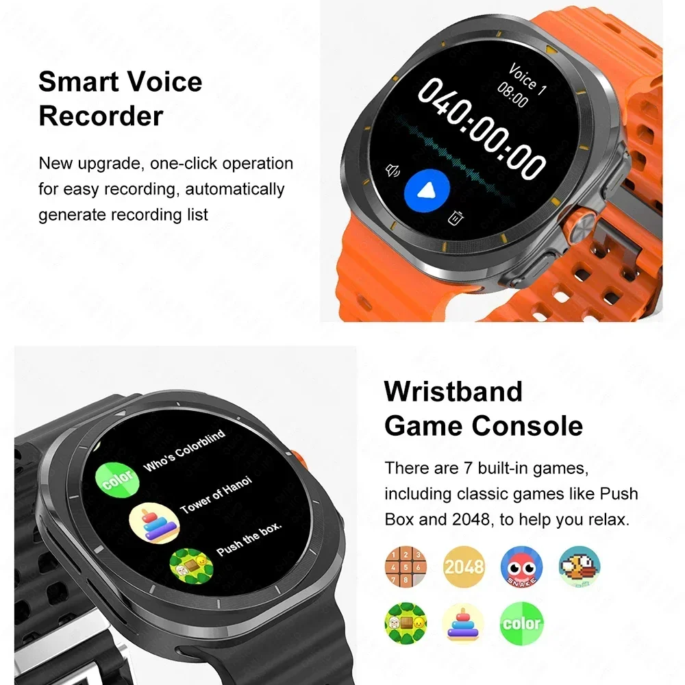 Novo galaxy watch 7 ultra relógio inteligente 32gb de memória gps nfc masculino 1.5 "tela amoled rastreador de fitness saúde pulseira inteligente para samsung