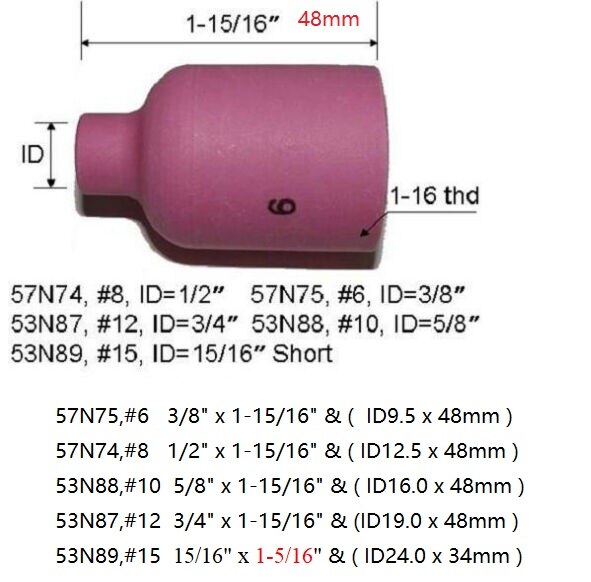 TIG Gas Lens Kit For SR WP-9 20 25 TIG Welding Torch 17pcs