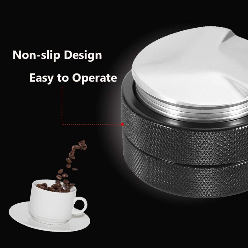 Coffee Tamper Distributor Leveler Stainless Steel Coffee Bean Press Tool Espresso Powder Hammer Coffee Maker, 51mm