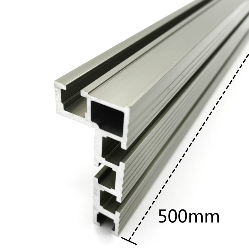 600mm/800mm profilé en Aluminium clôture 74mm hauteur avec t-pistes et supports coulissants connecteur de clôture de jauge d'onglet pour le travail du bois: 1pc 500mm