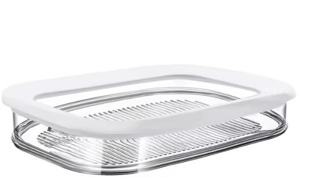 Récipient à viande pour réfrigérateur, bacon, déjeuner, récipient à viande pour réfrigérateur, conteneurs de préparation de repas, boîtes de stockage des aliments empilables avec couvercle: Clair