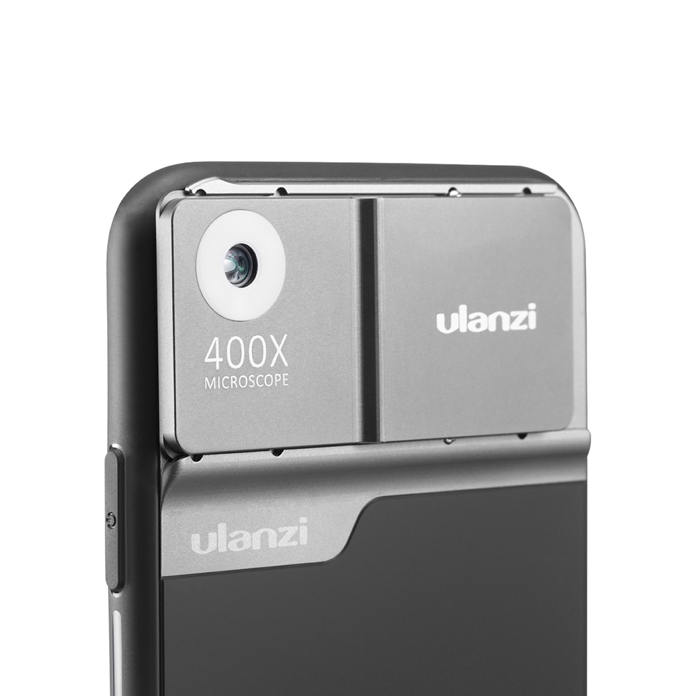 Ulanzi 400X Mikroskop Telefon Objektiv fallen Bausatz für iphone 11 Profi max Bulit-in Licht Objektiv Bausatz