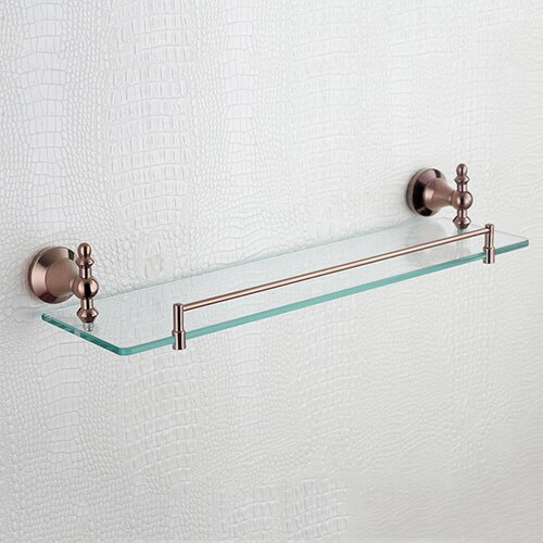 Rose Gold Bathroom Accessories Set Shower Soap Glass Shelf Liquid Dispenser Copper Toilet Brush Towel Holder Bath Room Hardware