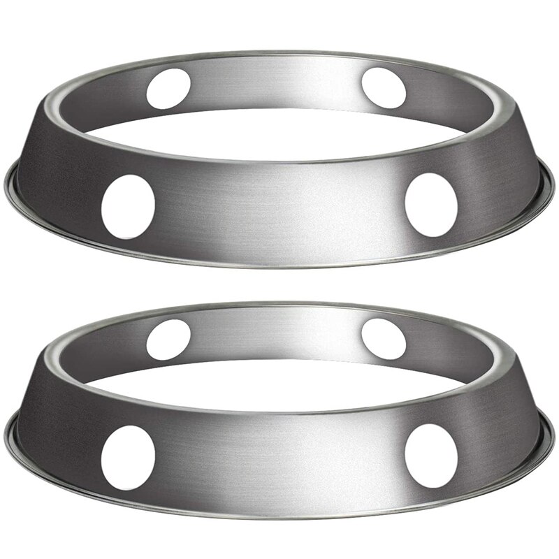2PCS Stainless Steel Wok Ring/Metallic Round Bottom Wok Rack Universal Size for Gas Stove Fry Pans