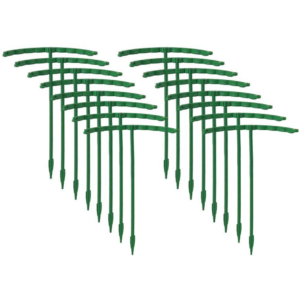 Suporte de plástico para plantas, suporte para plantas, pilha para flores, arranjo de estufas, suporte de haste de fixação, ferramentas de jardim: Branco