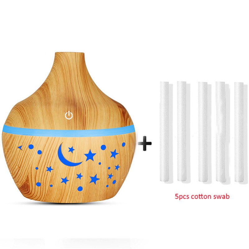 300Ml Usb Elektrische Aroma Air Diffuser Hout Ultrasone Luchtbevochtiger Essentiële Olie Aromatherapie Cool Mist Maker Voor Thuis Auto: Y-3-F