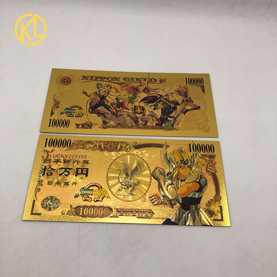 Saint Seiya – billets de banque en or, dessin animé japonais, cartes en plastique, amusant: GRIS FONCÉ