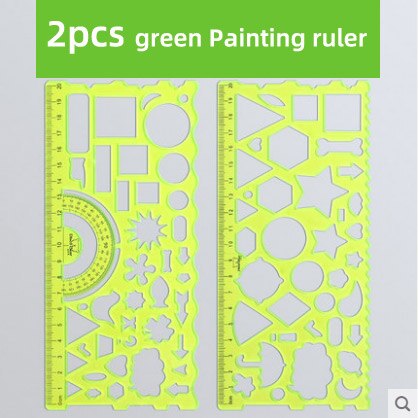 Pittura Righelli Disegno per Bambini graffiti FAI DA TE Multi-funzione Interessante puzzle Spirograph Righello di Plastica Rifornimento di Scuola Righello impostato: 2