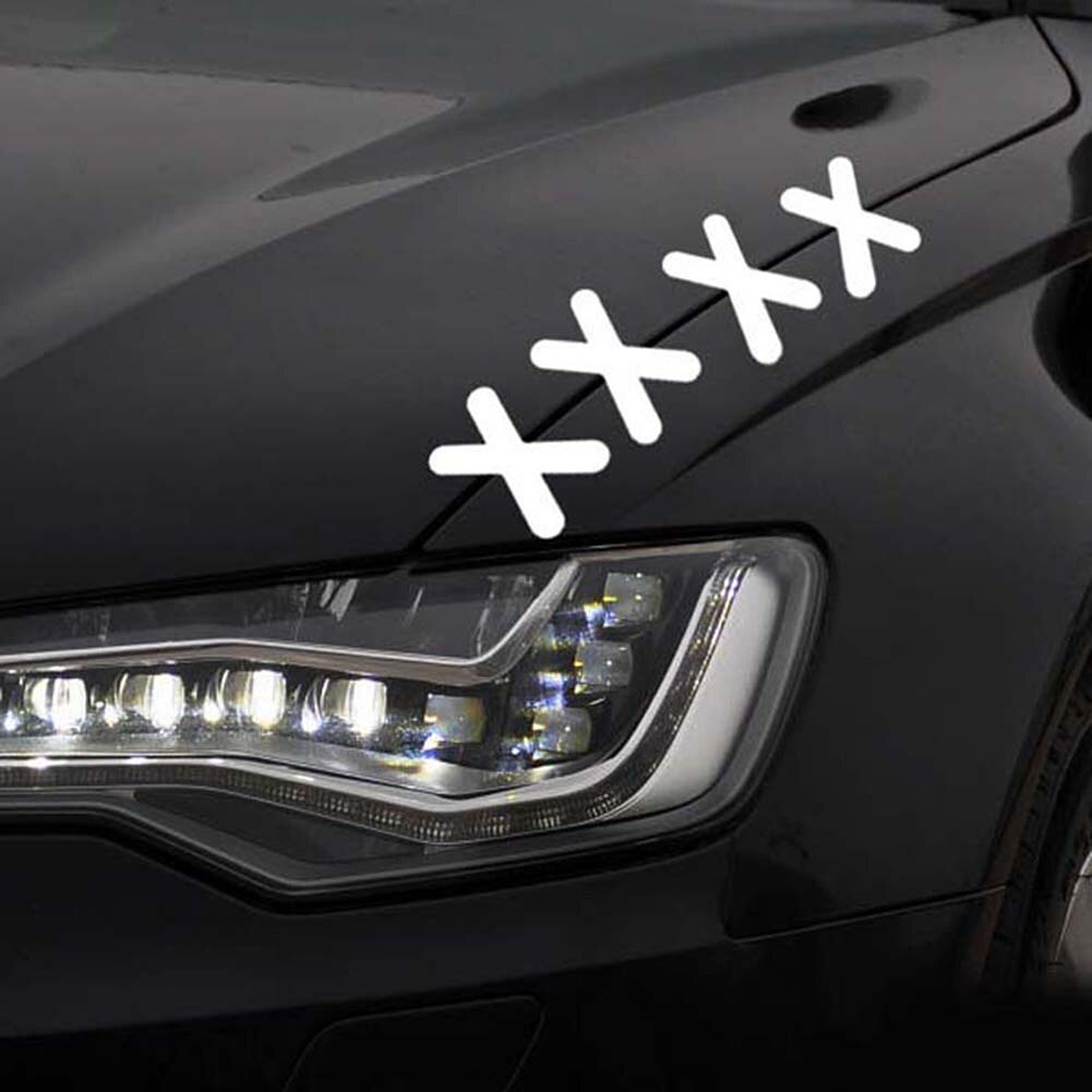 Funny X Shape Car Truck Body Window Decoration Reflective Sticker Decal Black/White Decal Accessories