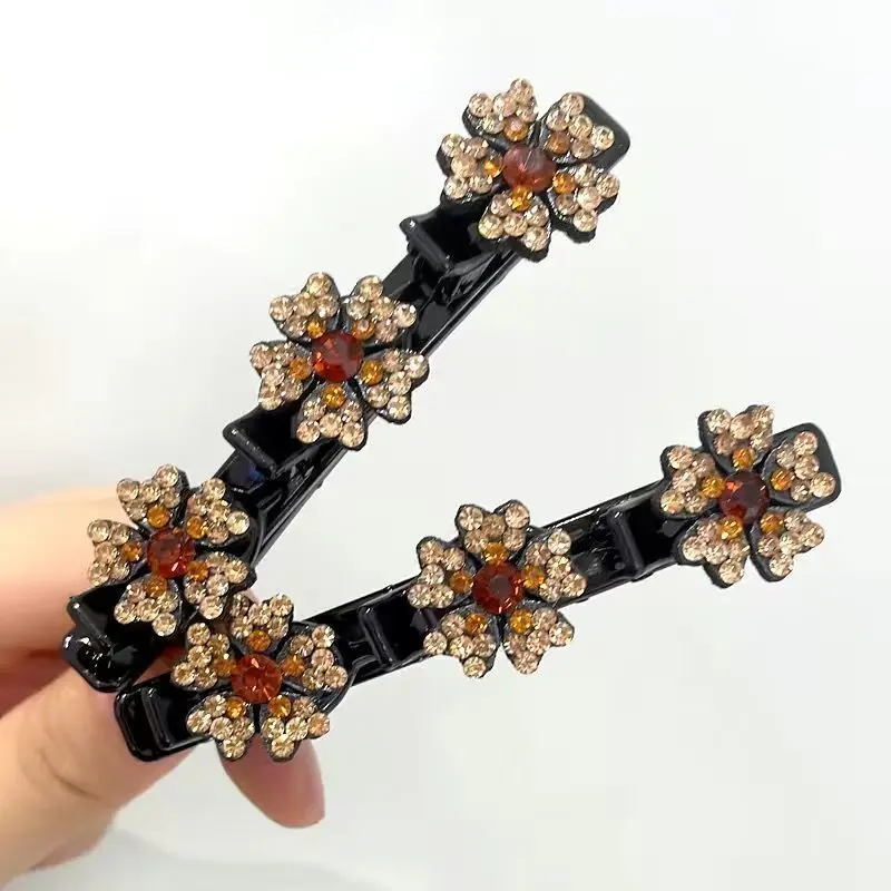 Double Layer Braided Hairpin Hair Hoop Broken Hair Clip Women Hairpin Korean Fixed Headband Hairpin Lazy Hair Accessories: GRAY
