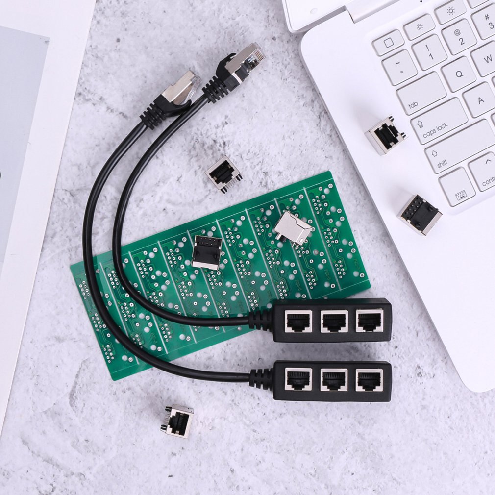 RJ45 Ethernet Kabel Adapter Splitter 1Male Naar 3 Vrouwelijke Poort Lan Netwerk Plug 3in 1 Adapter Netwerk Accessoires