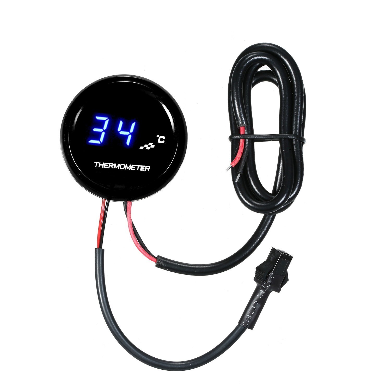 12V Motorfiets Digitale Thermometer Ultra-Dunne Ronde Water Temperatuur Meter Motorfiets Digitale Thermometer Auto Gauge Temp