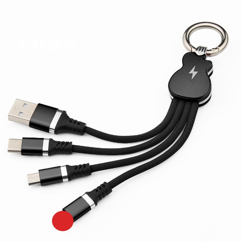 3 in 1 USB Kabel für iPhone Xs Max XR Xs Schnelle Ladung USB Typ C für Samsung S8 s9Plus Mikro USB Daten Linie: Schwarz