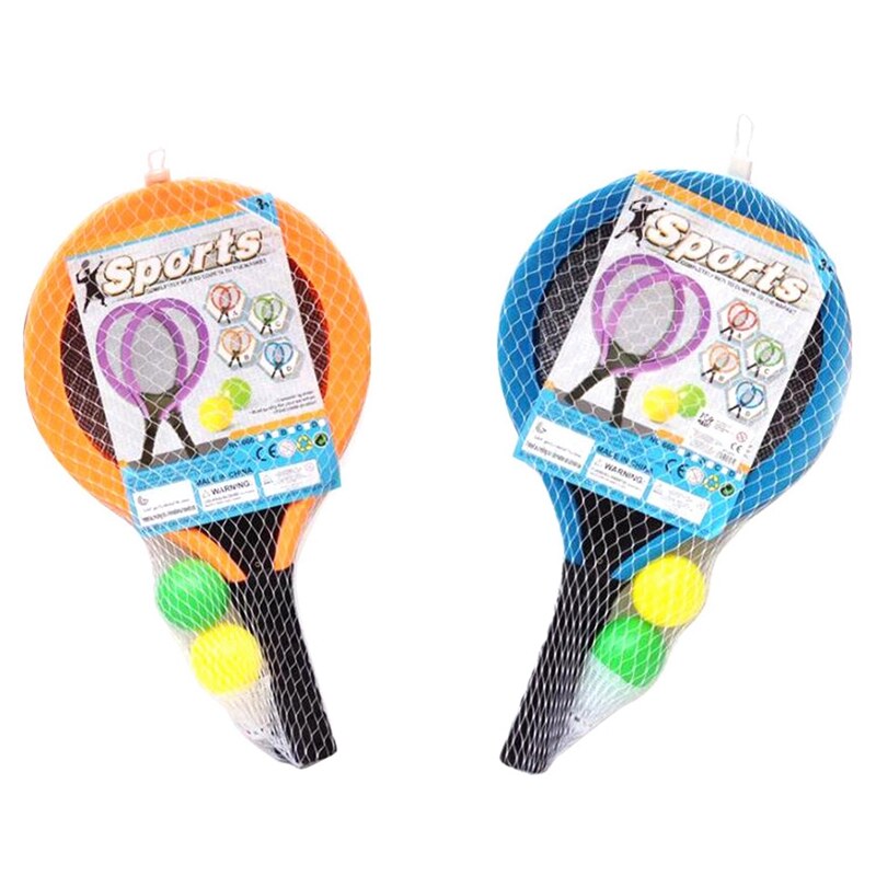 2 Paar Badminton Racket Voor Kinderen Indoor Outdoor Sport Spel Kinderen Speelgoed-Blauw & Oranje