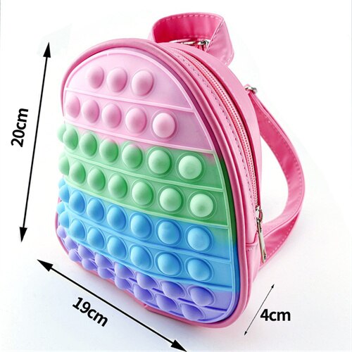 Fidget zaino antistress giocattoli per bambini antistress spremere borsa di stoccaggio bambini morbido Squishy Push Bubble pop: 14