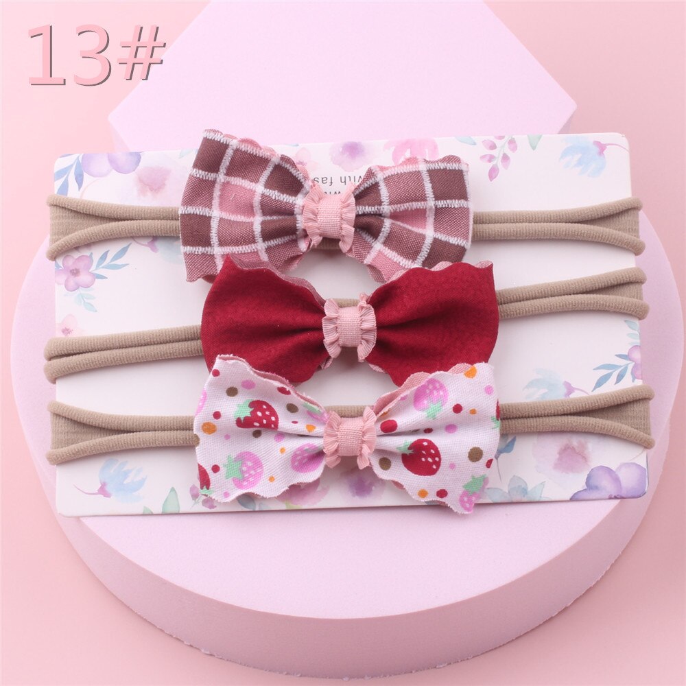 3 unids/set nuevos niños bebé niña arco elástico banda pelo bebé de un año de edad venda del bebé diadema para foto: 13
