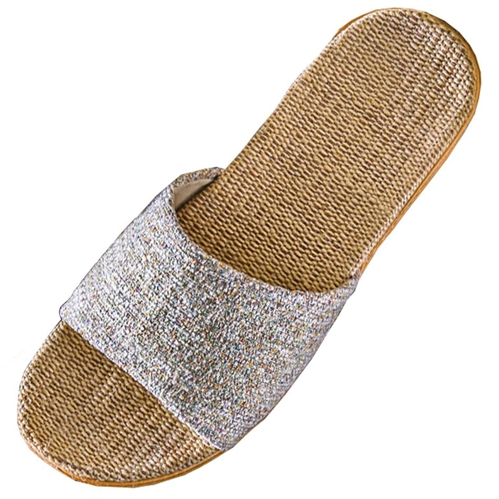 30 # femmes chaussures femmes pantoufles et confortable Ffloor coton lin pantoufle antidérapant pantoufles