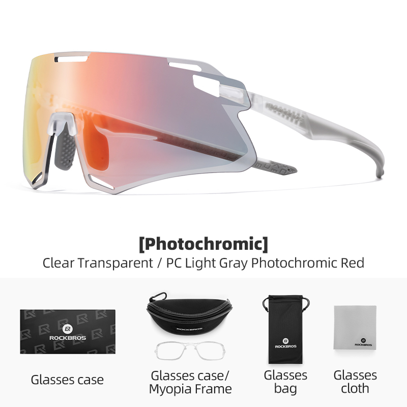 Gafas de ciclismo ROCKBROS, gafas ligeras sin marco para bicicleta, lentes de alta definición, gafas de protección para bicicleta de carretera, gafas deportivas: Gris
